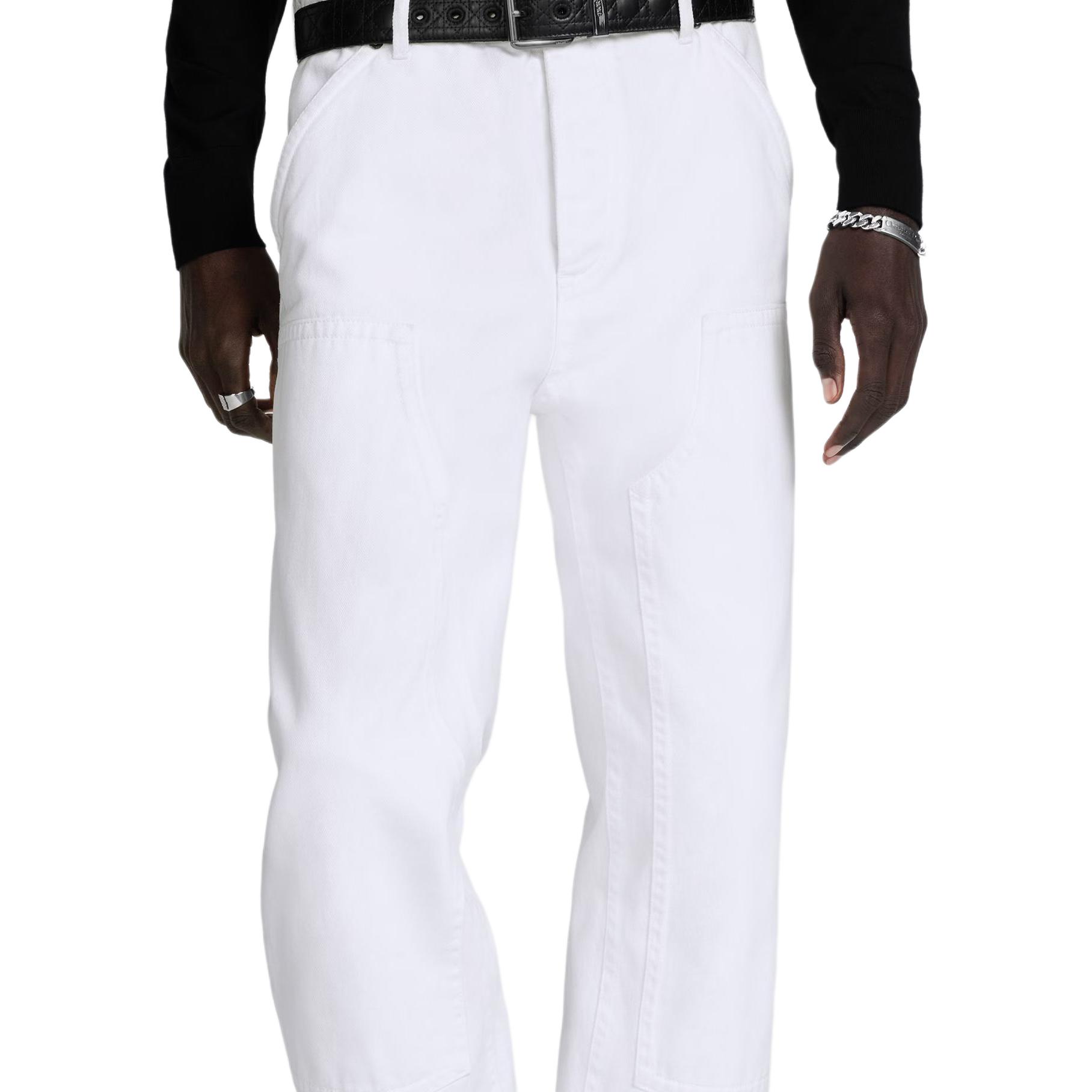 【DIOR】カジュアルChristian Dior Coutureカーペンタージーンズ Handwritten Christian Dior Carpenter Jeans Blue Cotton Twill
