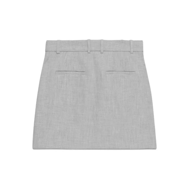 ARITZIA Babaton Chisel Skirt Casual Short Skirts Women's Heather Chrome Gray-1