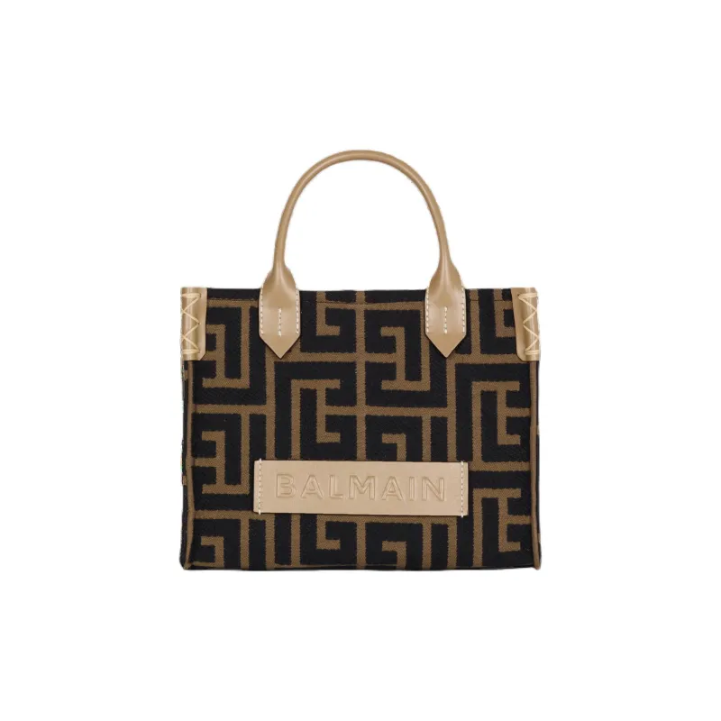 BALMAIN B-Army Labyrinth-Monogram Small Tote Bag-0