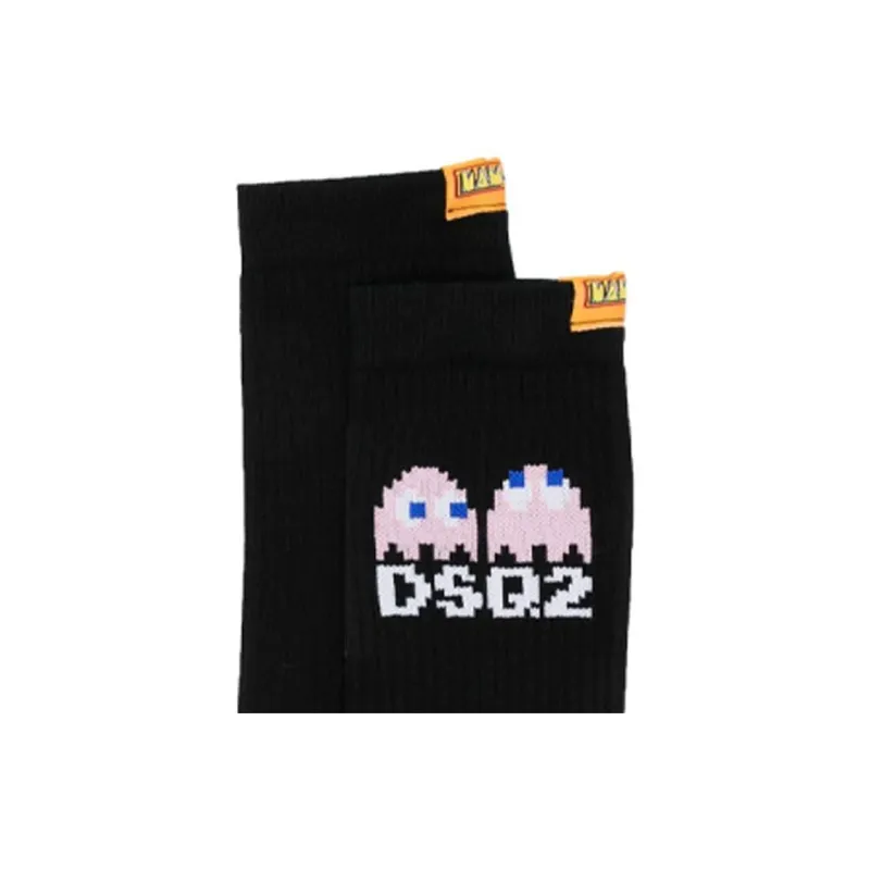 DSQUARED 2 x Pacman Mid-Calf Socks Men's 1 Pack Black-1