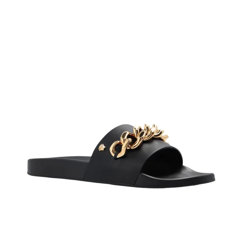 VERSACE Slip Resistant Stylish Sandal Men's Black-2
