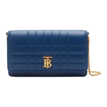 Burberry Lola Bag Lambskin One Shoulder Crossbody Clutches Women's Dark Marine Blue