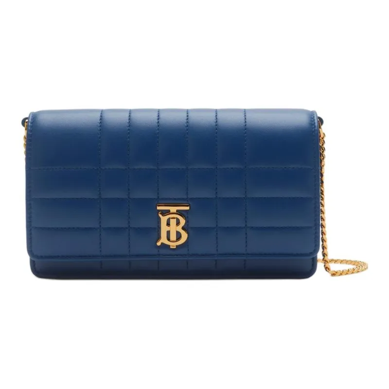 Burberry Lola Bag Lambskin One Shoulder Crossbody Clutches Women's Dark Marine Blue-0