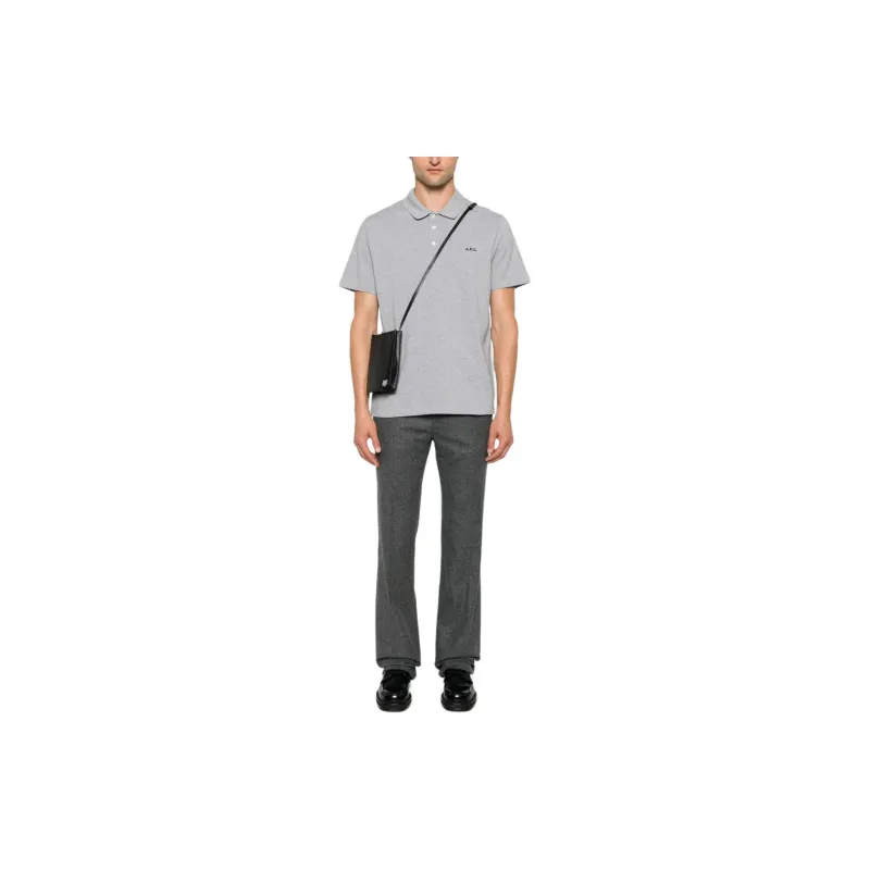 A.P.C Logo Embroidered Short Sleeved Polo Shirt-1