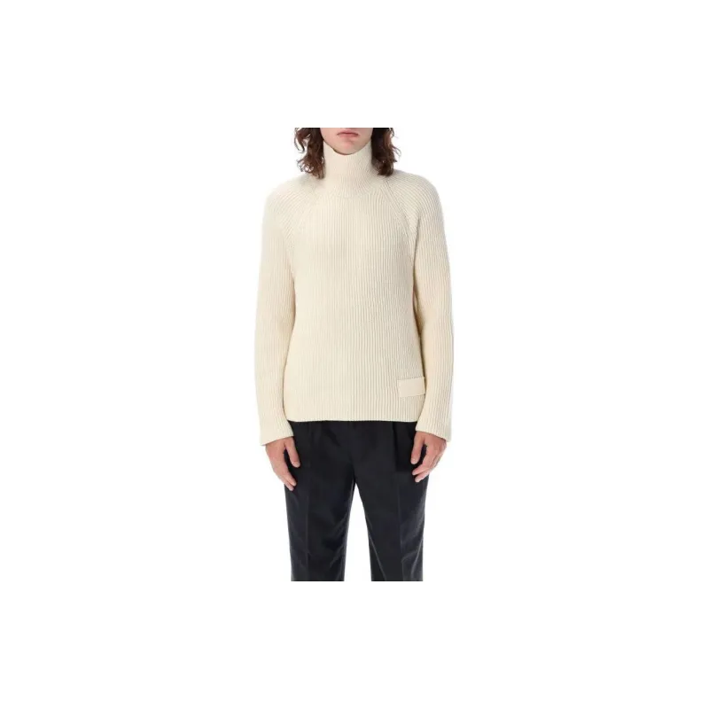 Ami Paris High Neck Ribbed Jumper-2