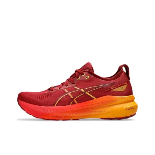 Asics Gel-Kayano 31 Running Shoes Men Low-Top Mulberry/Raspberry Color / Habanero Pepper Color