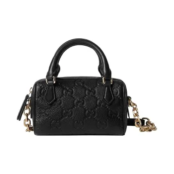 GUCCI Grain Leather Shoulder Bag, Crossbody Bag, Handbag Extra Mini Women's Black