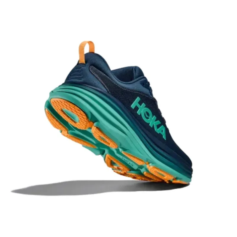 HOKA ONE ONE Bondi 8 Anti Slip Wear Resistant Low Top Casual Running Shoes Men's Blue-3