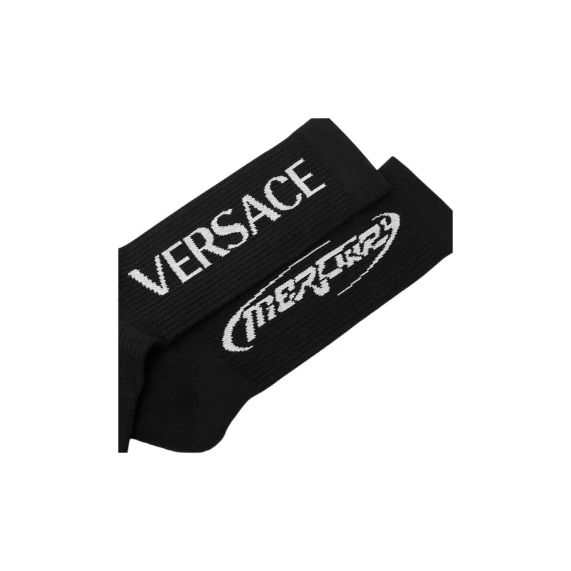 VERSACE SS24 Knee High Socks Men's 1 Pack Black-2