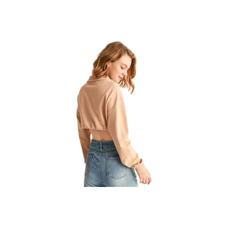 FOREVER 21 Crop Top Women's Apricot-1