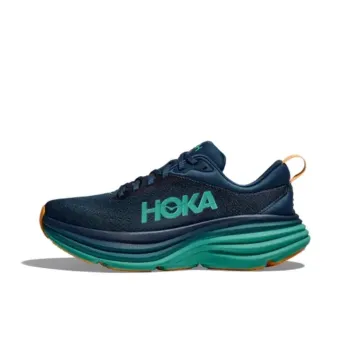 HOKA ONE ONE Bondi 8 Anti Slip Wear Resistant Low Top Casual Running Shoes Men's Blue