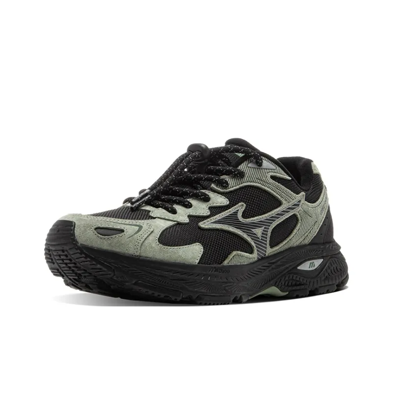 Mizuno Racer S 2.0 Running Shoes Unisex Low Top Black/Moss Green-1