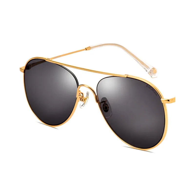 SEROVA Alloy Metal Aviator Sunglasses Unisex Gold Rose Gold-2