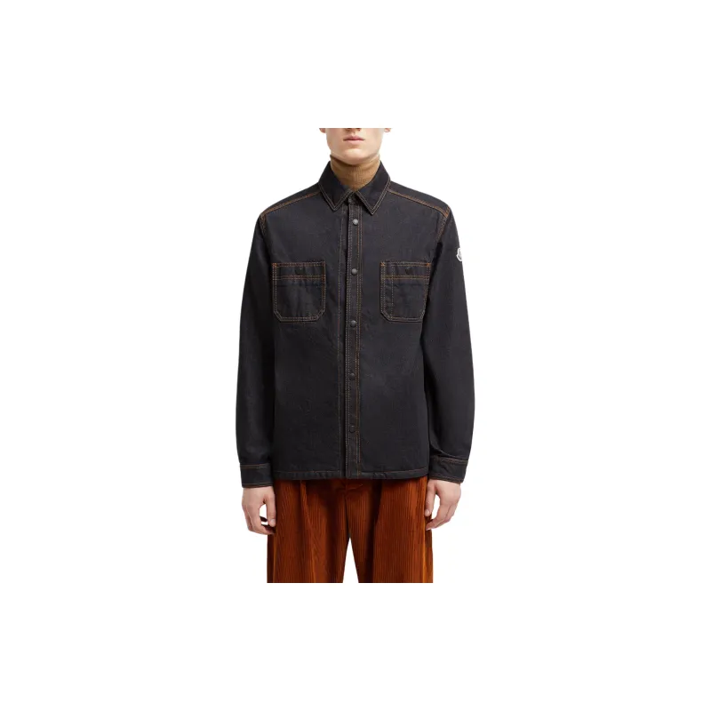 Moncler Collared Button Up Denim Jacket-1