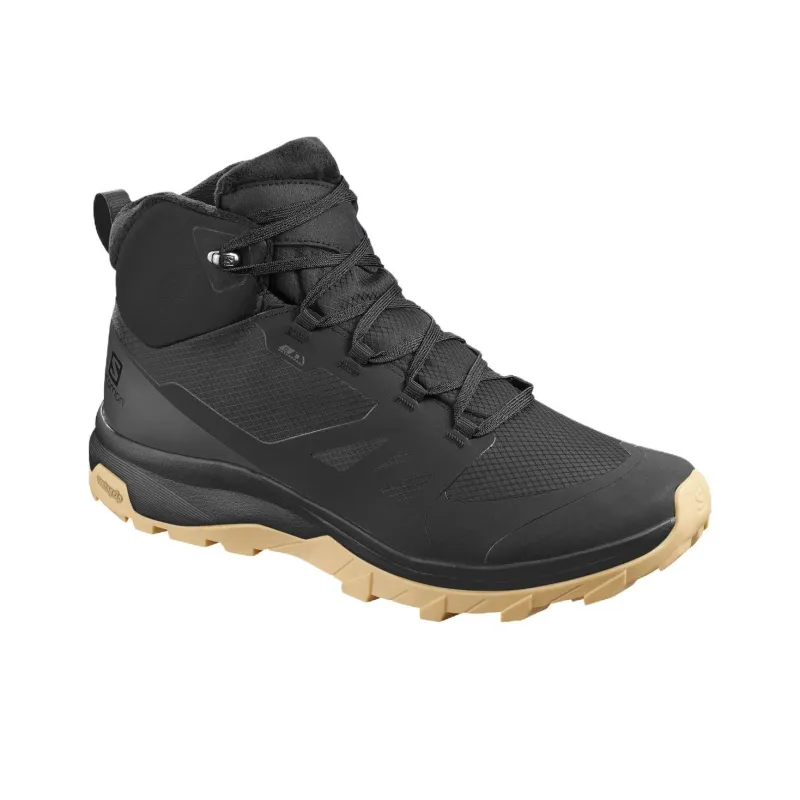 SALOMON Outsnap Waterproof And Warm Mid Top Hiking Shoes Men's Black-1