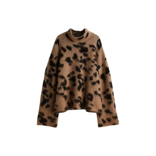 H&M Sweaters Women's Dark Beige/Leopard