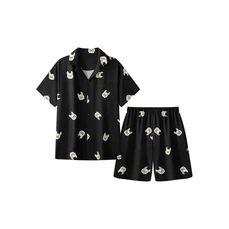 Lan Miao Pajama Set Men's Black-1