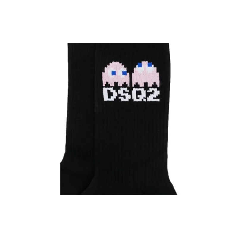 DSQUARED 2 x Pacman Mid-Calf Socks Men's 1 Pack Black-5