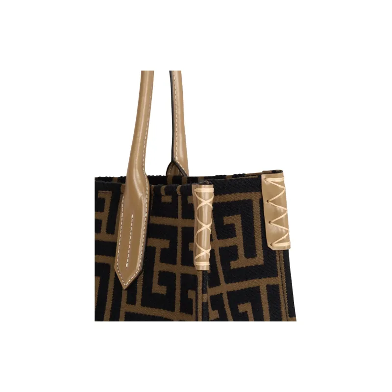 BALMAIN B-Army 36 Pb Labyrinth Jacquard Tote Bag-5