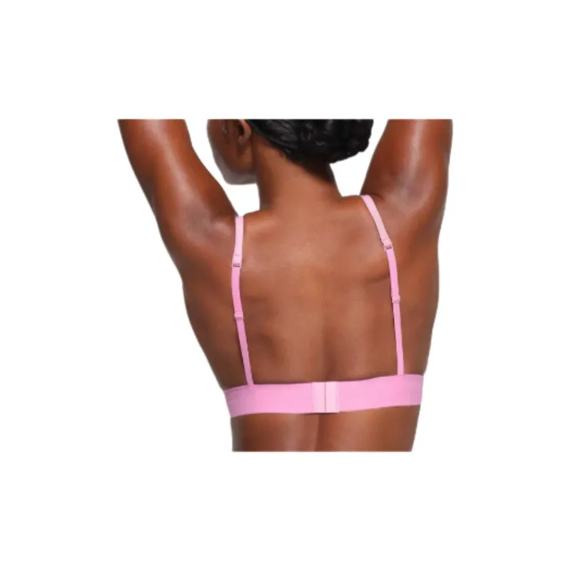 SKIMS Valentine's Day COTTON RIB PLUNGE BRALETTE Bra Women's BUBBLE GUM/Bubble Gum-3