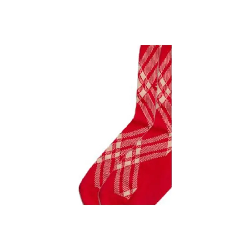 Burberry Mid-Calf Socks Men's Red-5