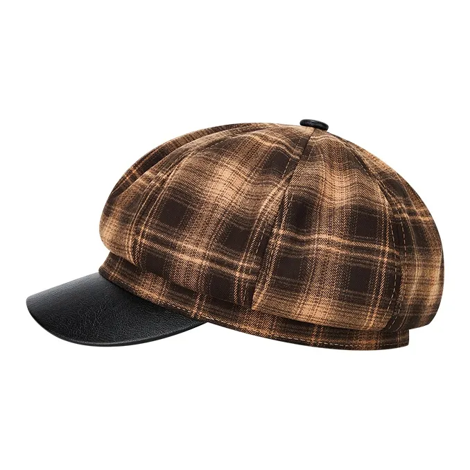 MUYKUY Cotton PU Leather Berets Women's-2