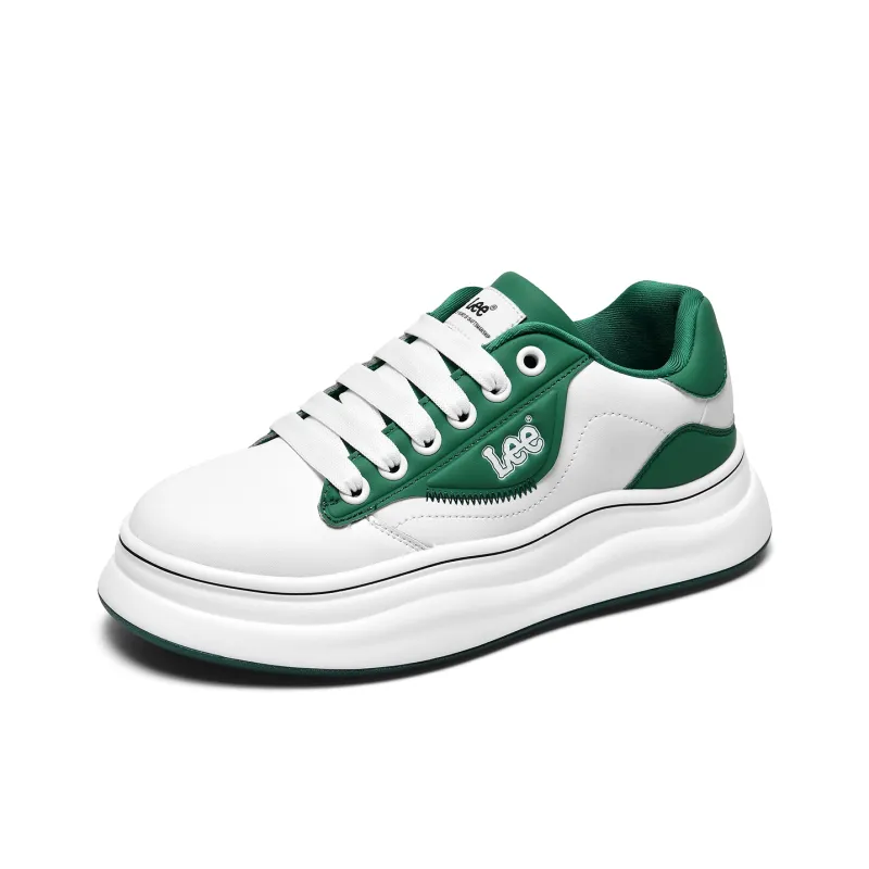 Lee Versatile Trendy, White Sneakers, Classic Fashion Commute Low Top Height Increasing Skateboard Shoes Men's-37