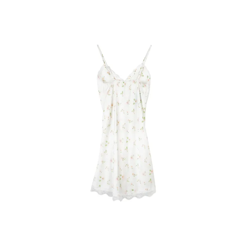 Flowers In Water Nightgown Women's White-2