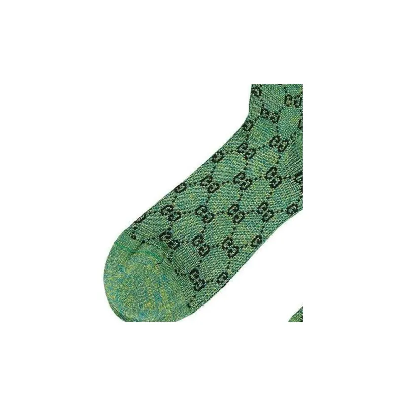 GUCCI Gg Monogram Ankle Socks Green-3