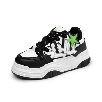 SLnU★3 Coverage Anti Slip And Wear Resistant Low Top Skateboard Shoes Men's Black White