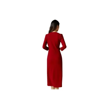 Late White Long-Sleeved Dresses Women's Red