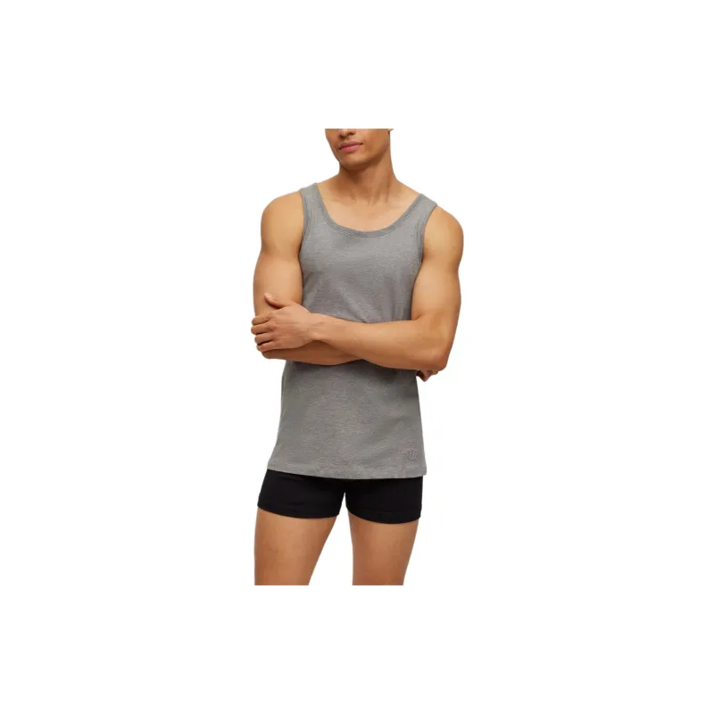 HUGO BOSS SS24 Three Pack Of Cotton Underwear Vests With Embroidered Logos Tank Tops Men's 3 Pack-1