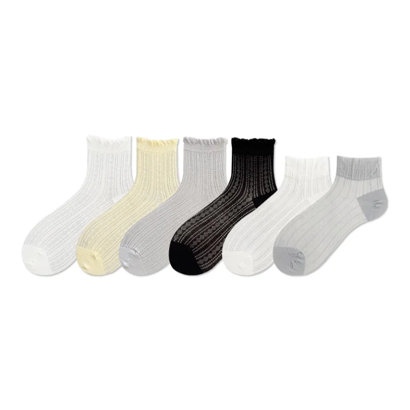 COTTON CHEESE Mid Calf Socks Women's 5 Pack-1