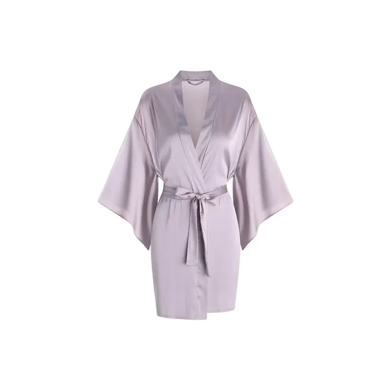 Flowers In Water Sleep Robe Women's Purple-1