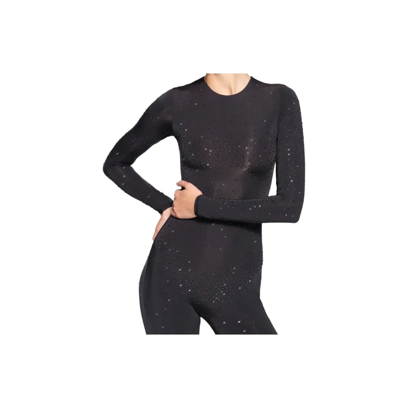 Skims X Swarovski Jelly Sheer Long Sleeve Catsuit Sienna-7