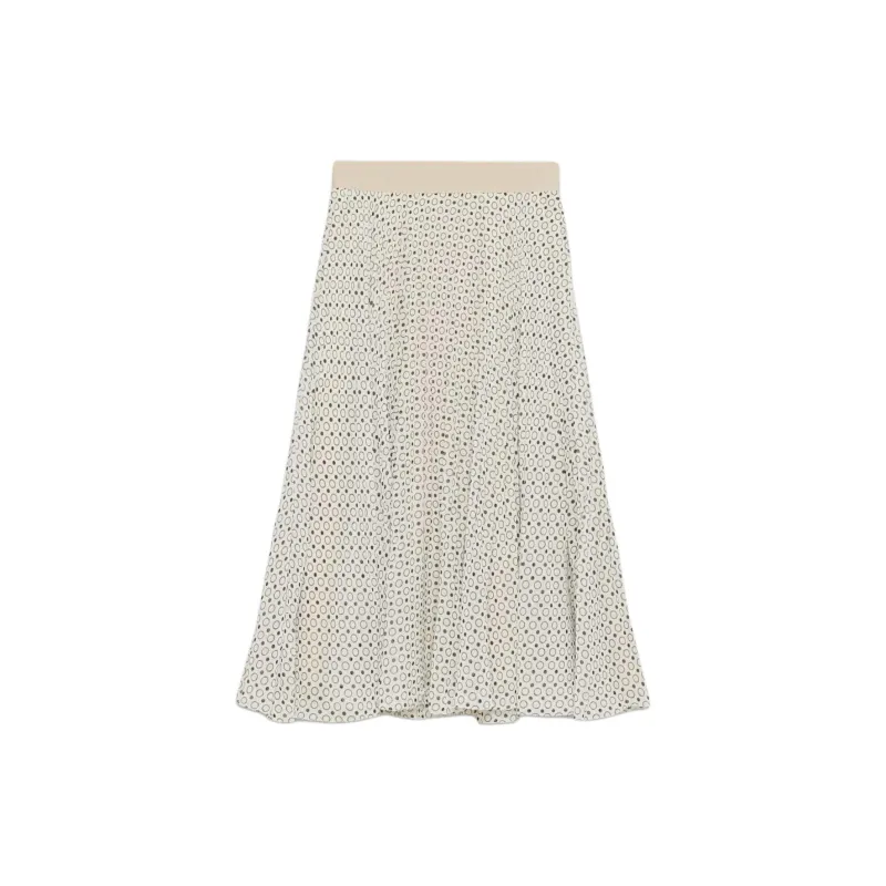 ARITZIA Wilfred New Twirl Pleated Skirt Casual Long Skirts Women's Light Birch Black/Light Birch Wood Black-1