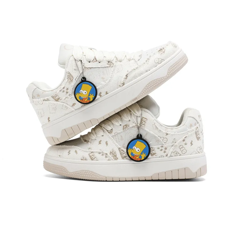The Simpsons Skateboard Shoes Unisex Low Top Yellow/Beige/Black-11