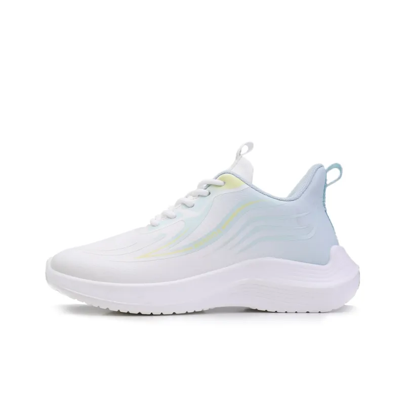 Warrior Anti-Slip Wear-Resistant Low-Top Running Shoes Women's White Blue-0