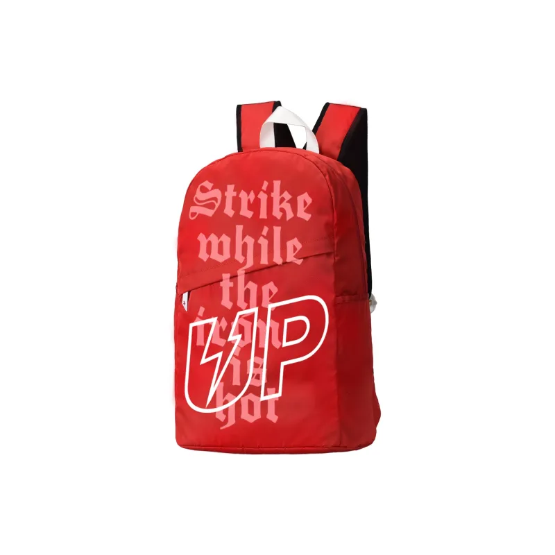 TURN UP Nylon Backpack Unisex Red-1