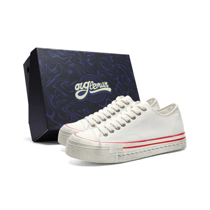 OUGLEMEN Lightweight Height Increasing Low Top Canvas Shoes Men's Gift Box Set-21