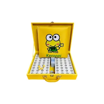 Imono Home Mahjong Hand Crafted Tiles Cartoon Cute Green Big Eyed Frog Board Games
