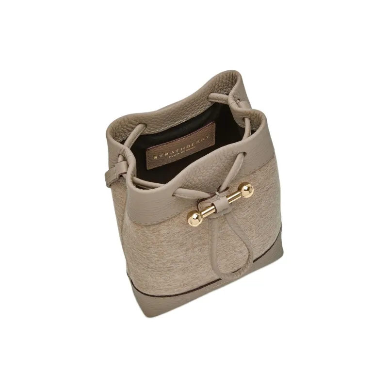 Strathberry Cashmere With Calfskin Shoulder Bag Crossbody Bag Medium Size Women's Cashmere Gray-3