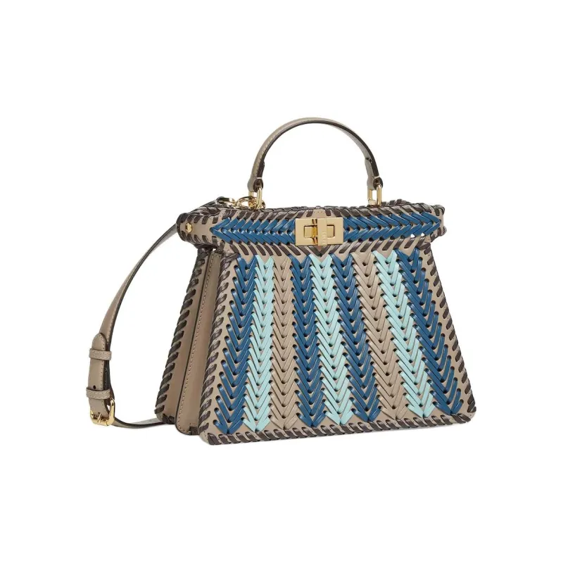 FENDI Peekaboo ISeeU Cow Leather Shoulder Bag, Crossbody Bag, Handbag Trumpets Women's Multicolor-1