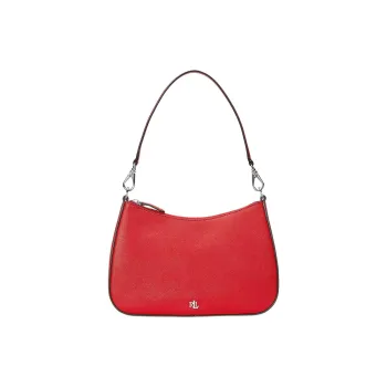 Ralph Lauren Leather Portable Crossbody Bag Shoulder Bag Medium Size Women's Festive Red