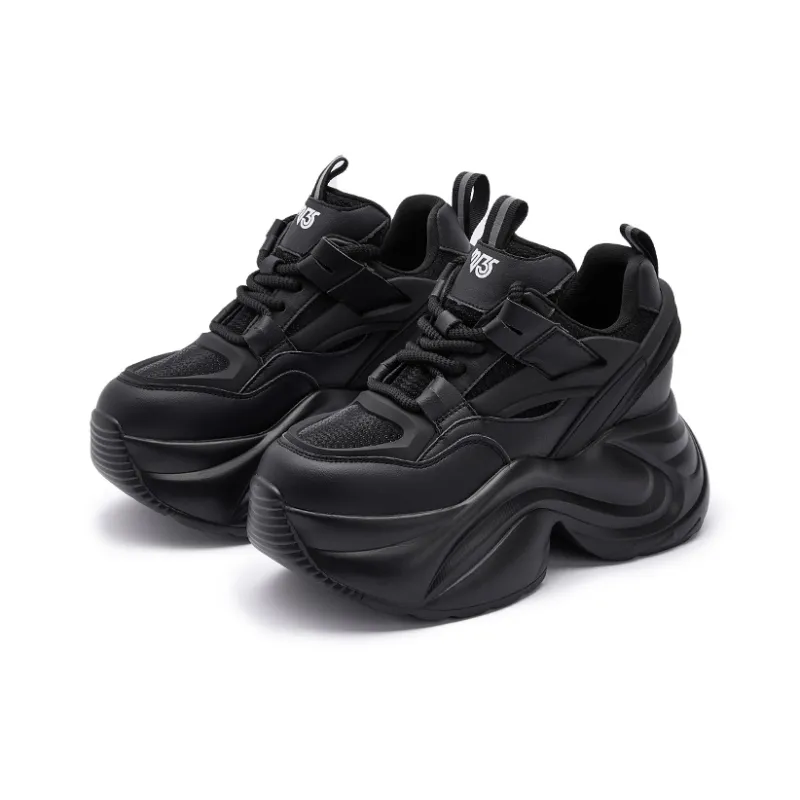 Shangjinni Height Increasing Impact-Resistant Wear-Resistant Lightweight Slip-Resistant Low-Top Chunky Sneakers Women's-1