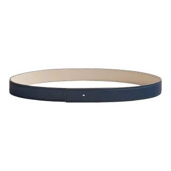 HERMES Epsom Leather Leather Belts Unisex Dark Blue/Khaki Width: 3.2CM