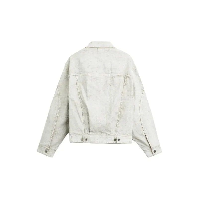 ZARA Denim Jackets Men White-1
