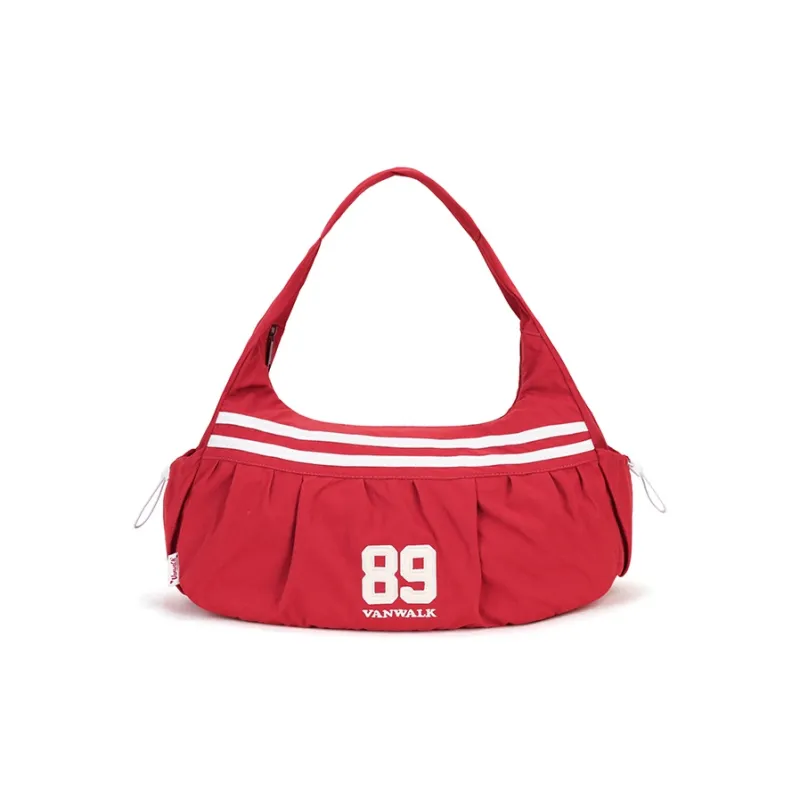 VANWALK Nylon Cloud Bag, Shoulder Bag Tubas Women's Black/White/Red-14