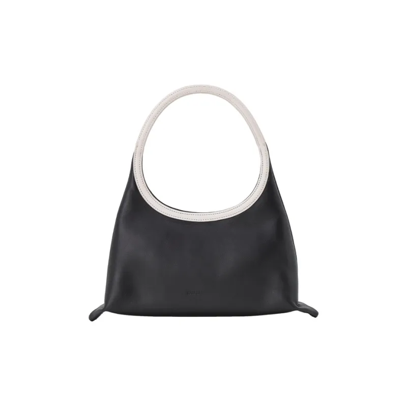 KARL LAGERFELD Cow Leather Shoulder Bag Unisex Black-1