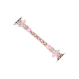 Rhinestone-Embellished Butterfly Chain Strap-Gold Pink